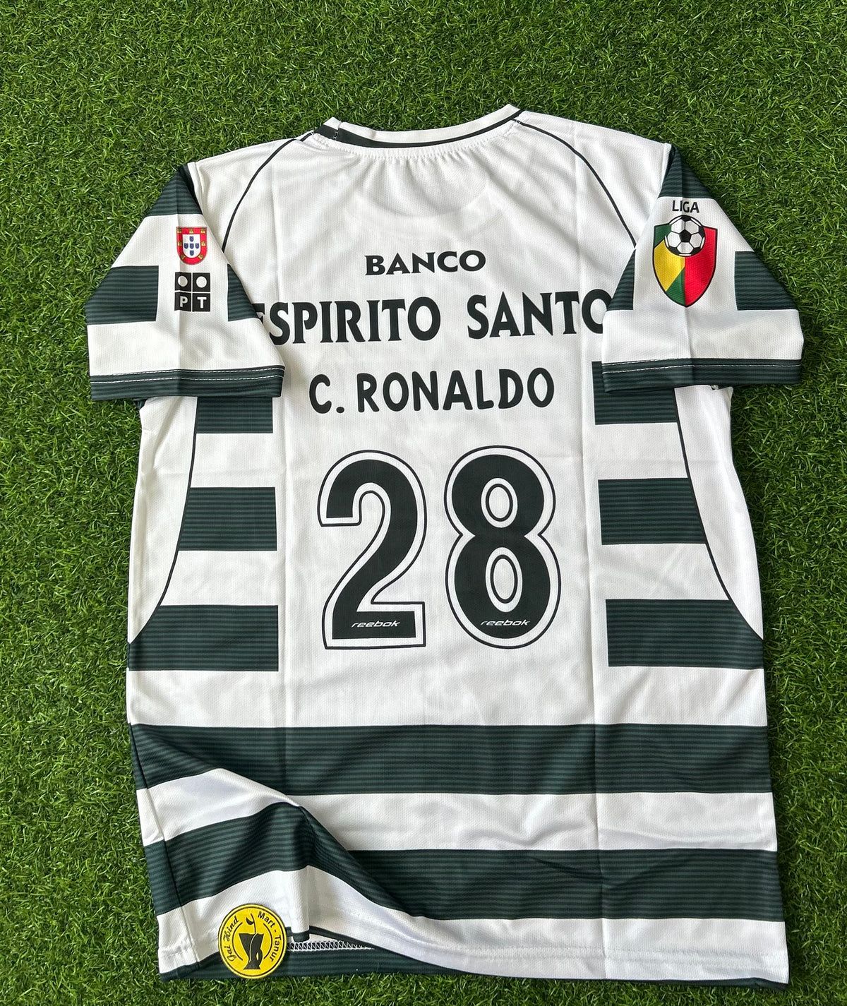 SPORTING CP 2001-03 HONE JERSEY, HALF SLEEVE EMBROIDERY