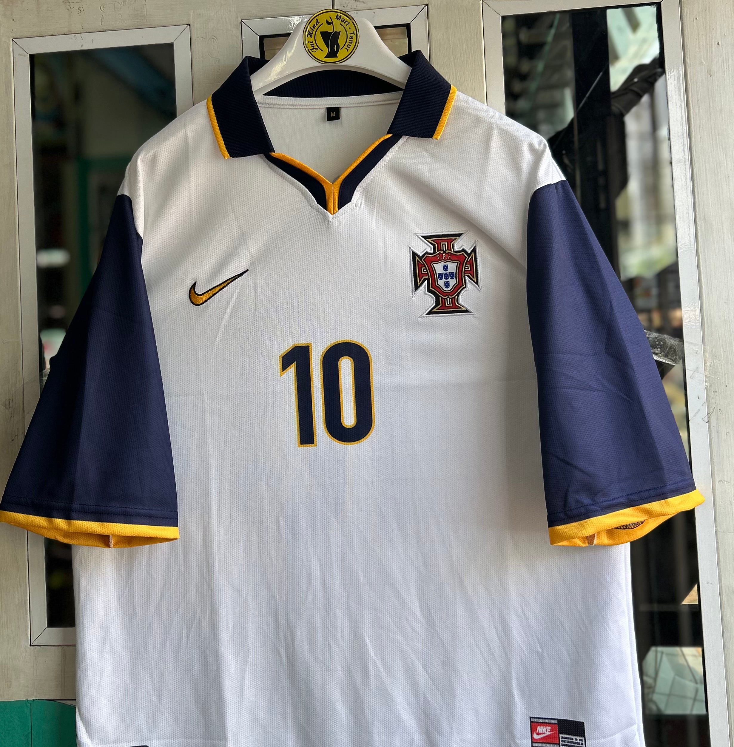 PORTUGAL 1998 AWAY, FIVE SLEEVE POLO EMBRODERY