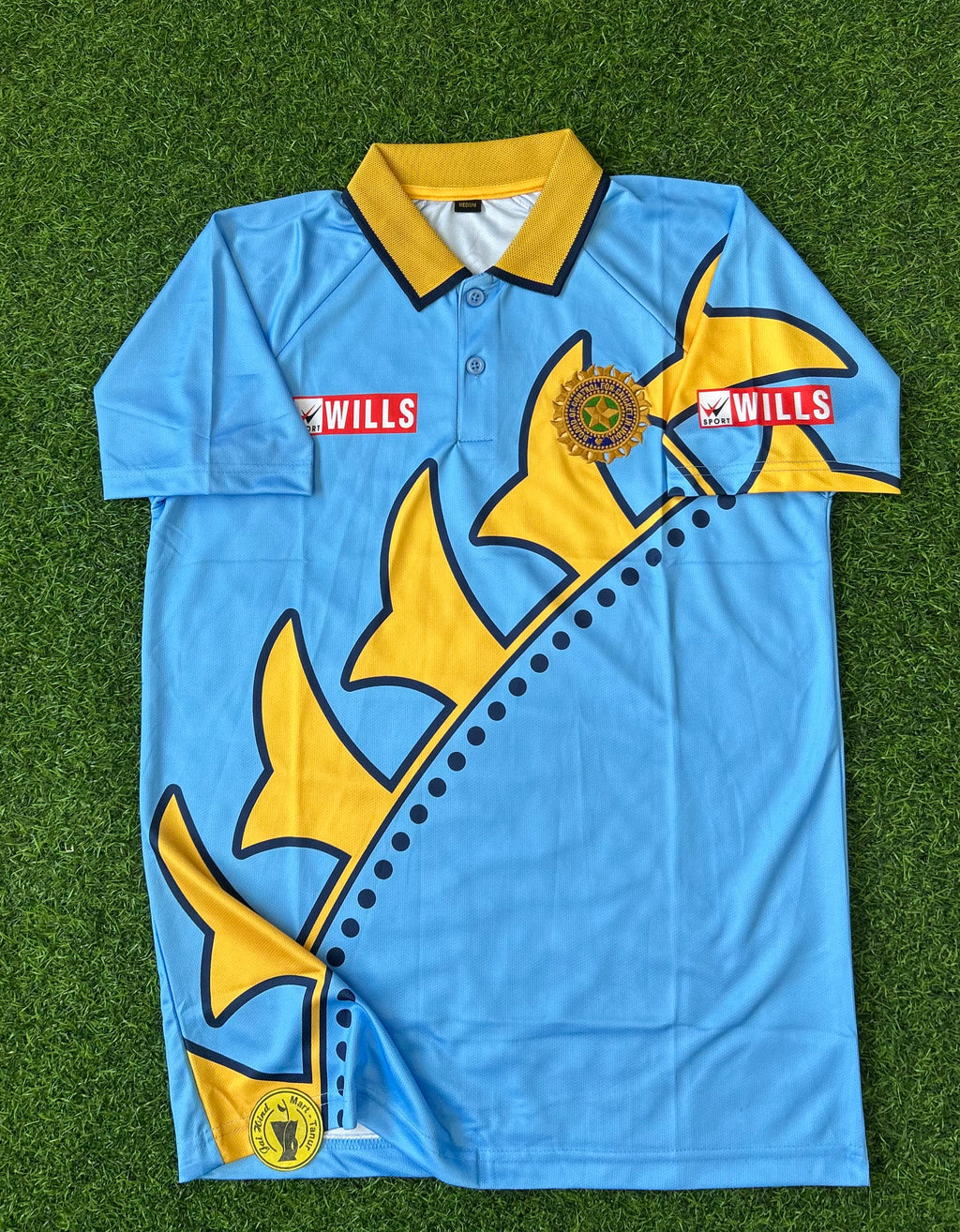 INDIA 1999 WORLD CUP JERSEY, HALF SLEEVE POLO EMBROIDERY
