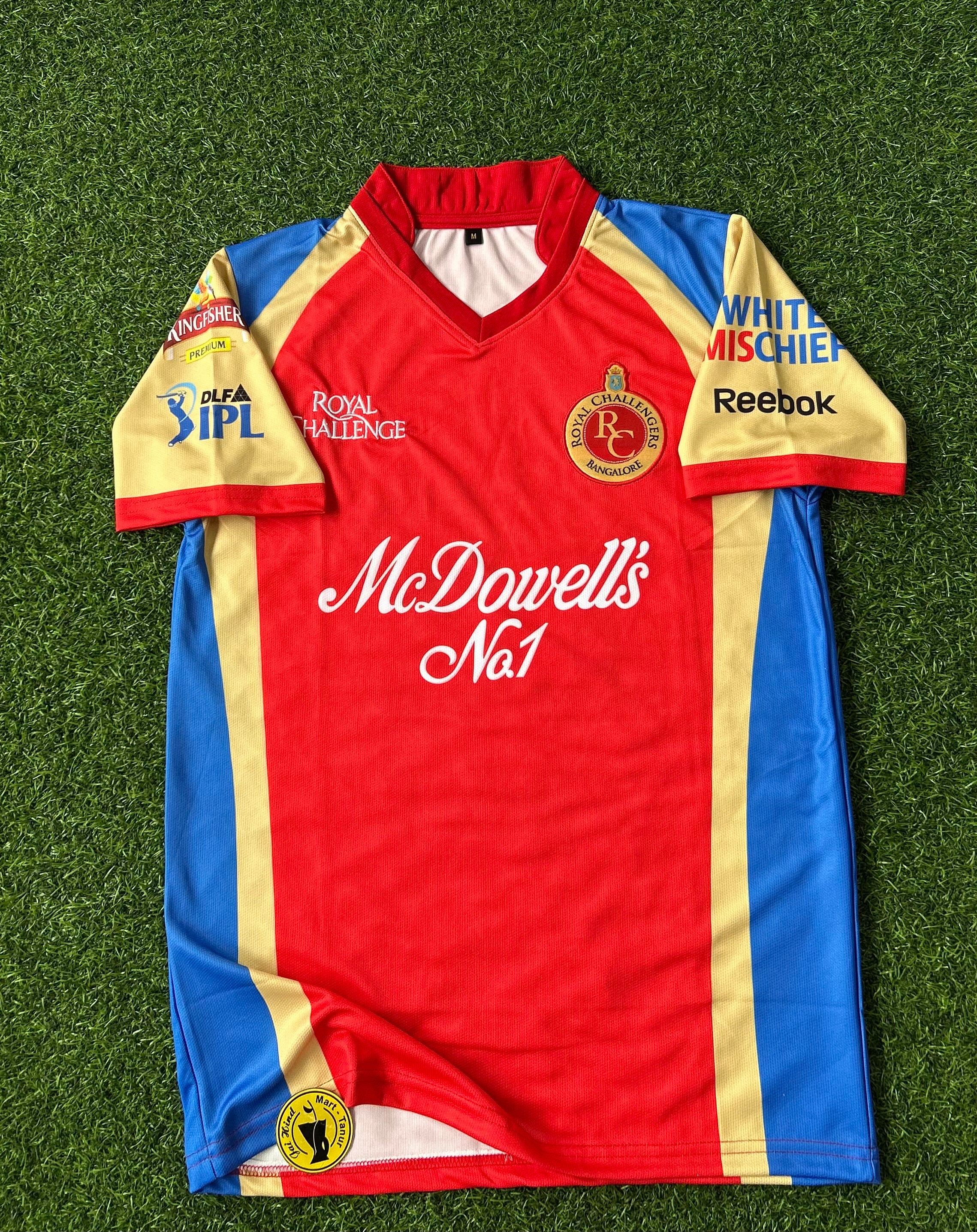 RCB 2012 IPL HOME KIT, HALF SLEEVE EMBROIDERY (OG NECK)