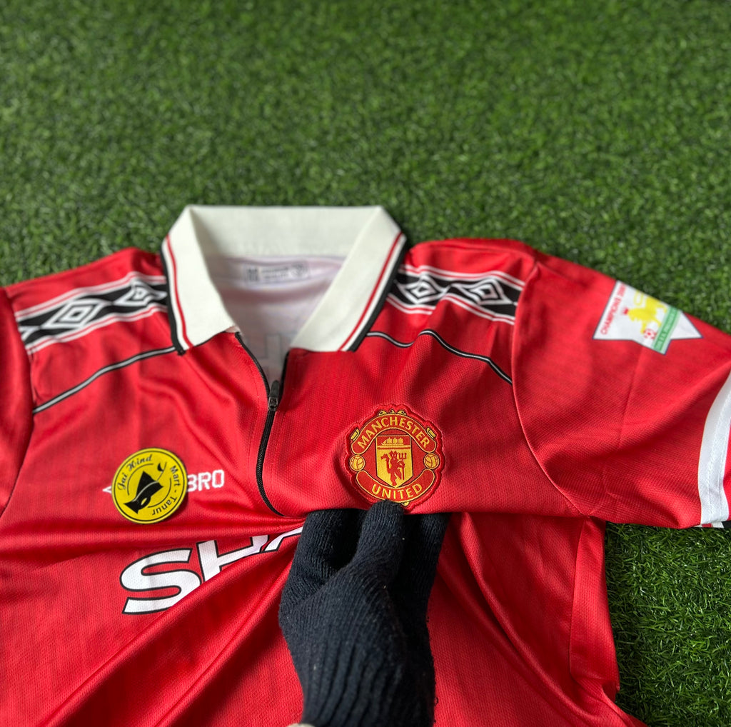 MAN UNITED 1998-99 HOME KIT, HALF SLEEVE POLO EMBROIDERY