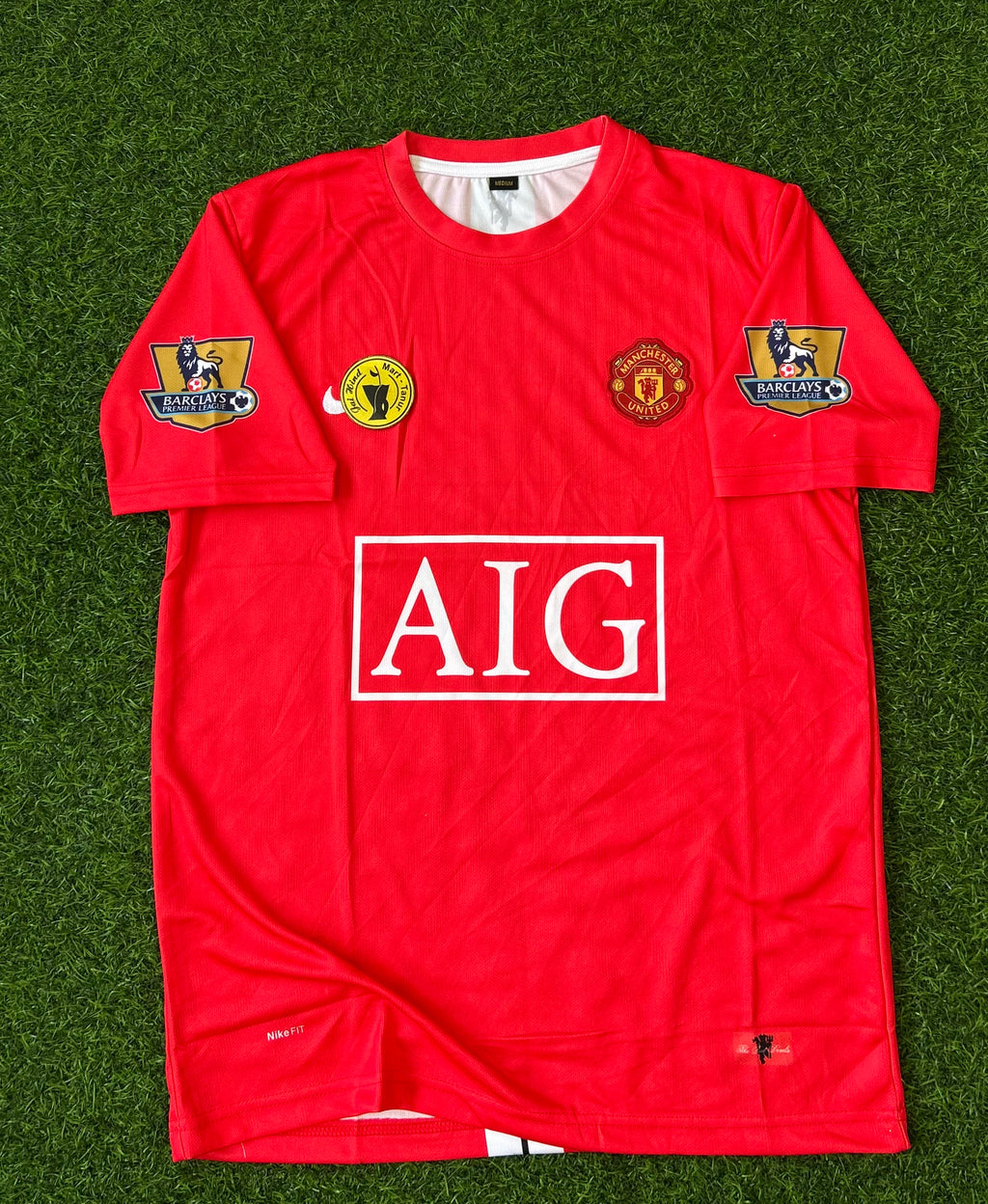 MAN UNITED 2007-08 HOME JERSEY, HALF SLEEVE EMBROIDERY