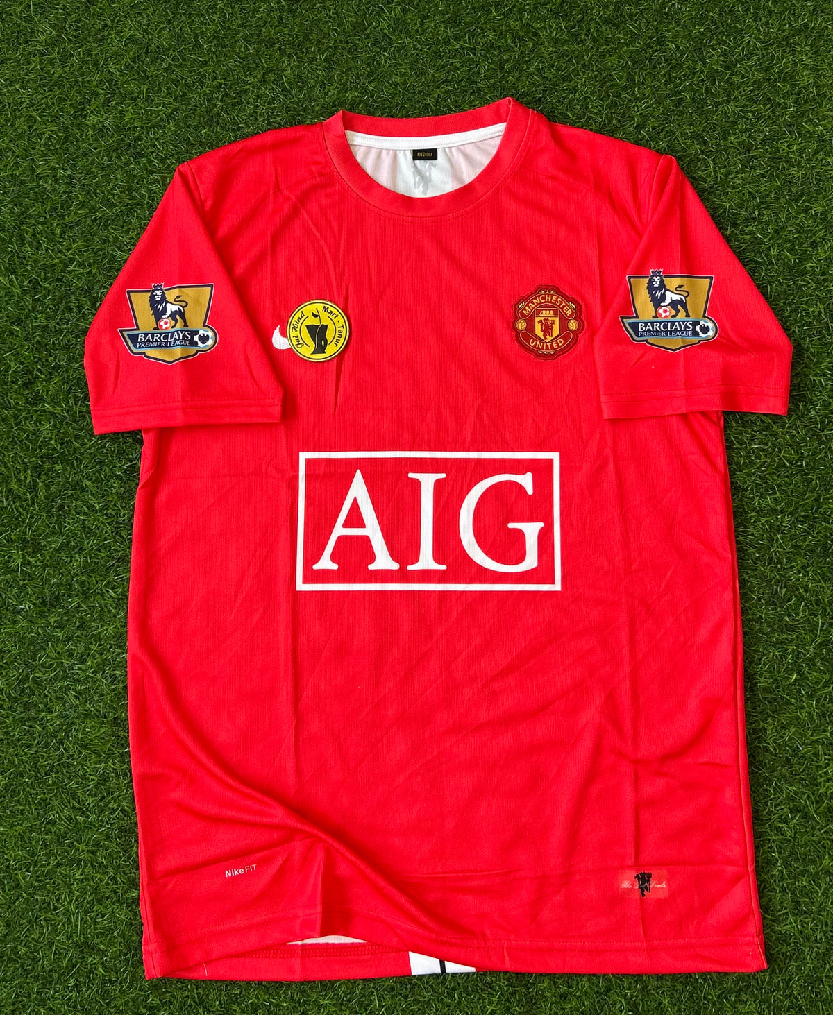 MAN UNITED 2007-08 HOME JERSEY, HALF SLEEVE EMBROIDERY