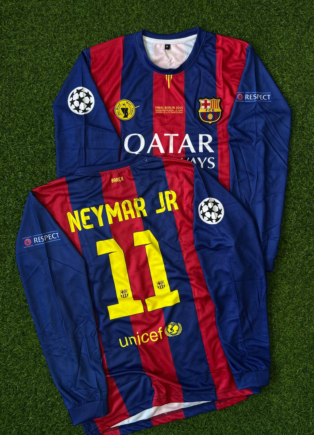 BARCELONA 2014-15 HOME JERSEY, FULL SLEEVE EMBROIDERY