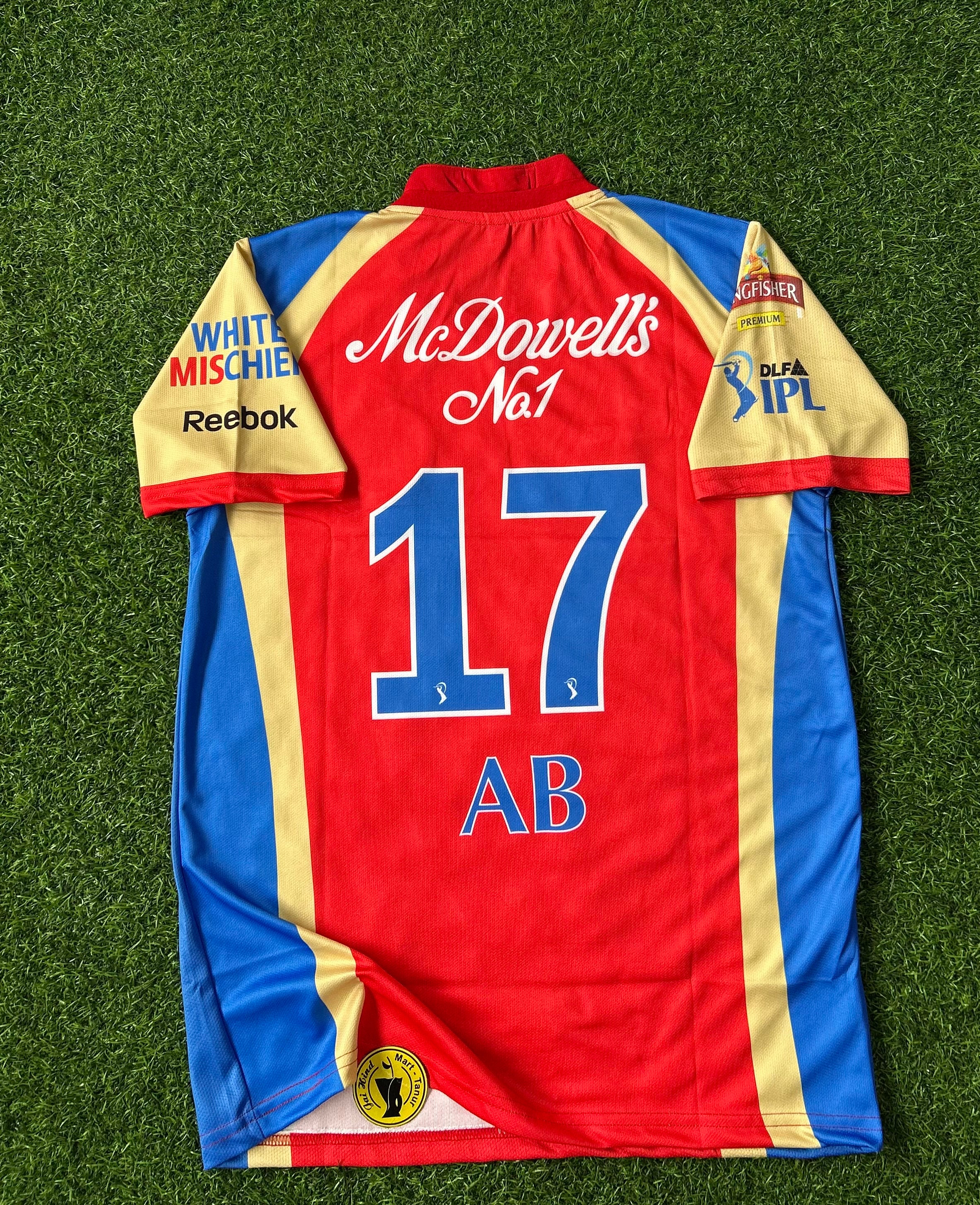 RCB 2012 IPL HOME KIT, HALF SLEEVE EMBROIDERY (OG NECK)