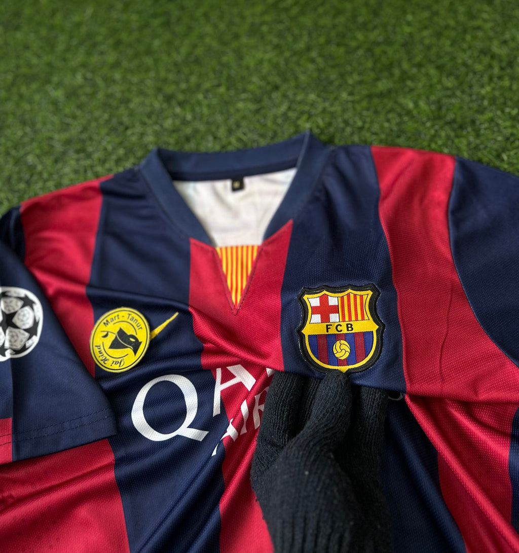 BARCELONA 2014 - 15 HOME JERSEY, HALF SLEEVE EMBROIDERY