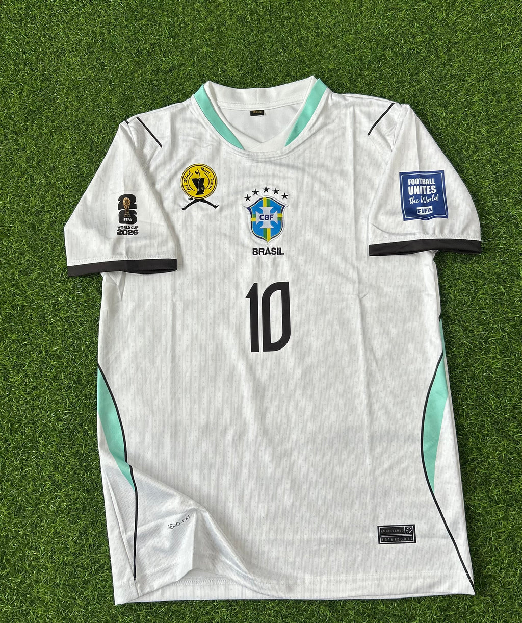 BRAZIL 2026 WHITE KIT, HALF SLEEVE EMBROIDERY