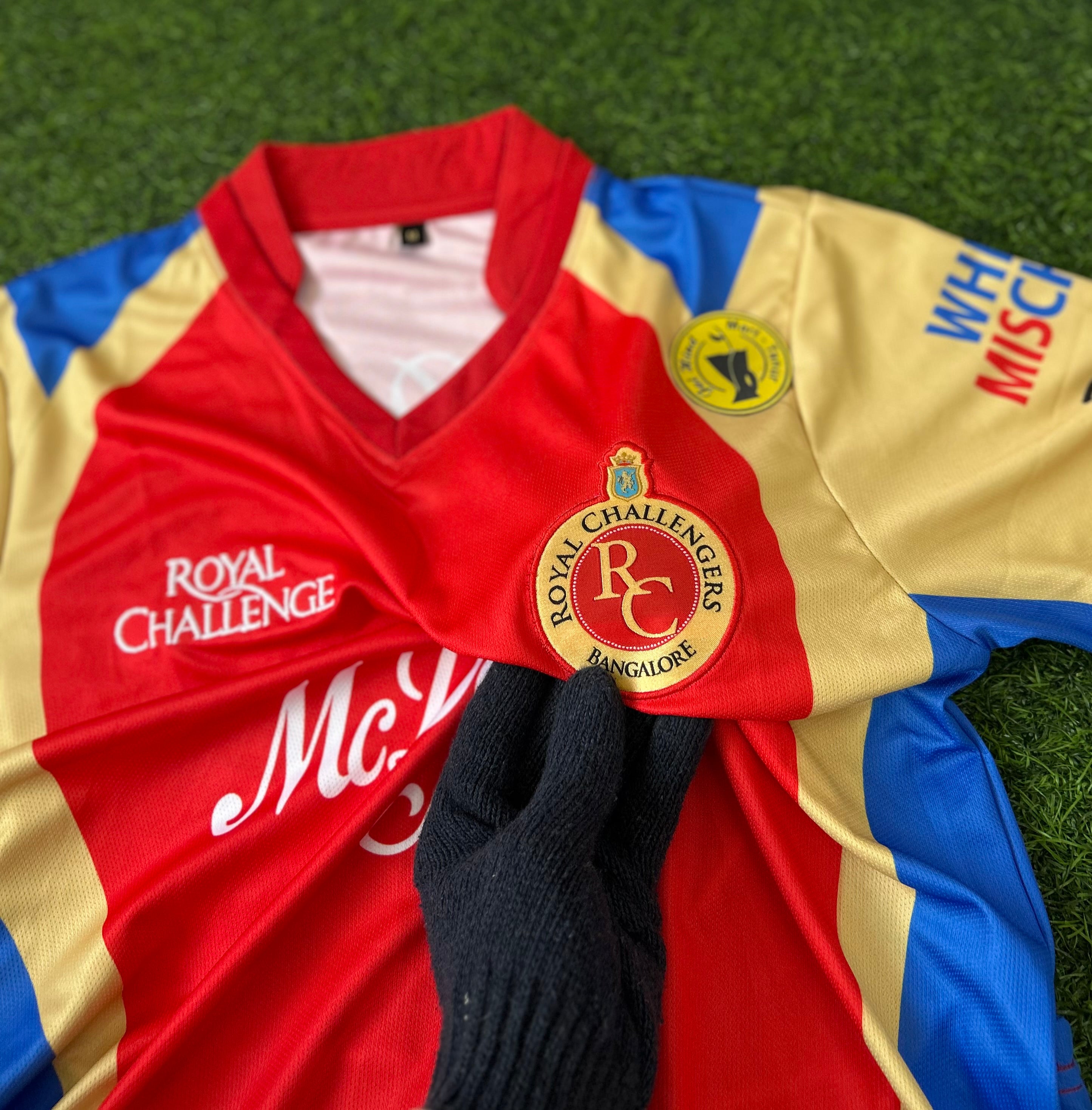 RCB 2012 IPL HOME KIT, HALFSLEEVE  EMBROIDERY (OG NECK)