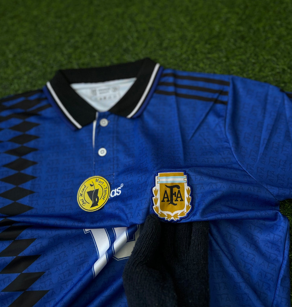 ARGENTINA 1994 AWAY JERSEY, HALF SLEEVE POLO  EMBROIDERY