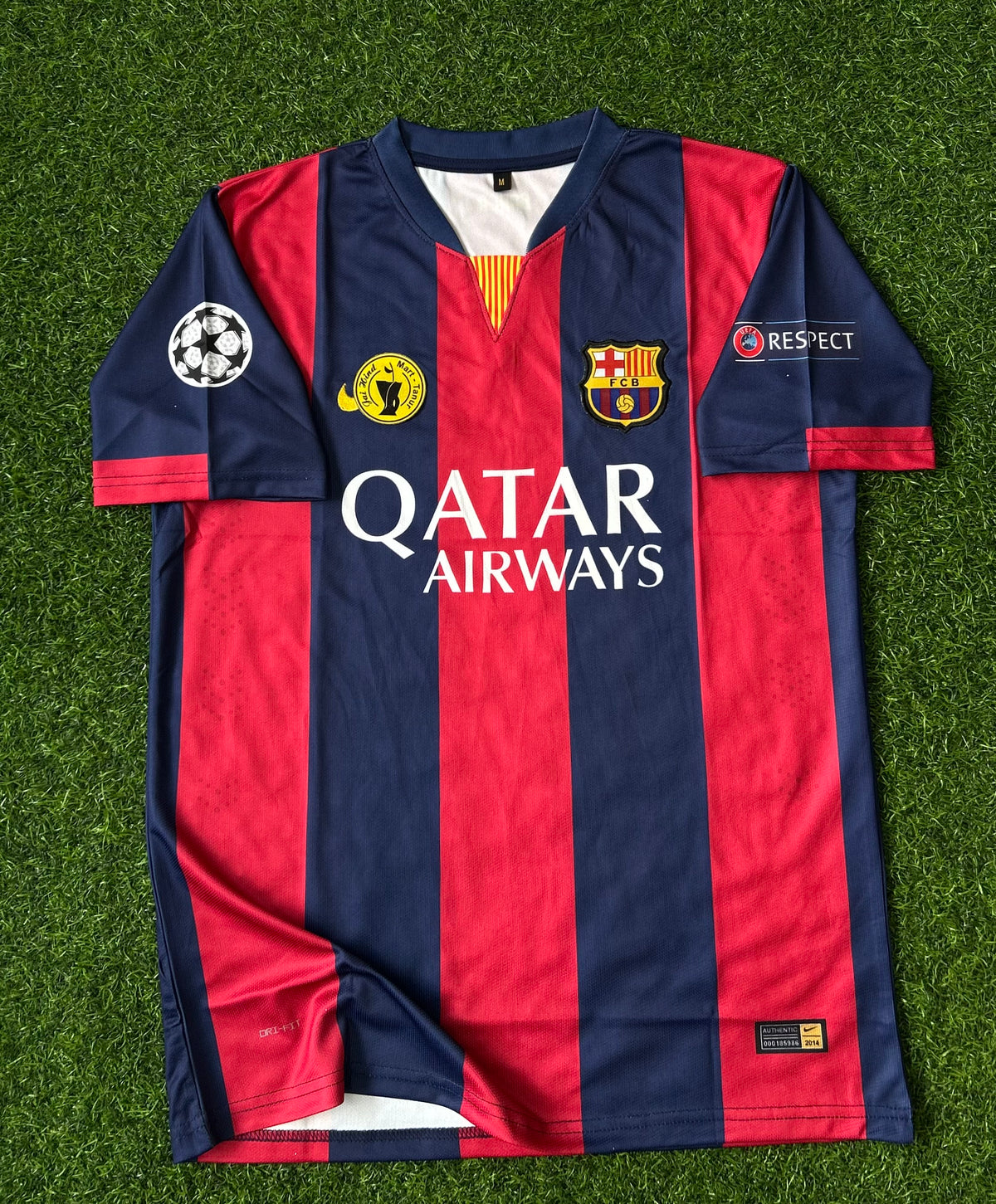 BARCELONA 2014 - 15 HOME JERSEY, HALF SLEEVE EMBROIDERY