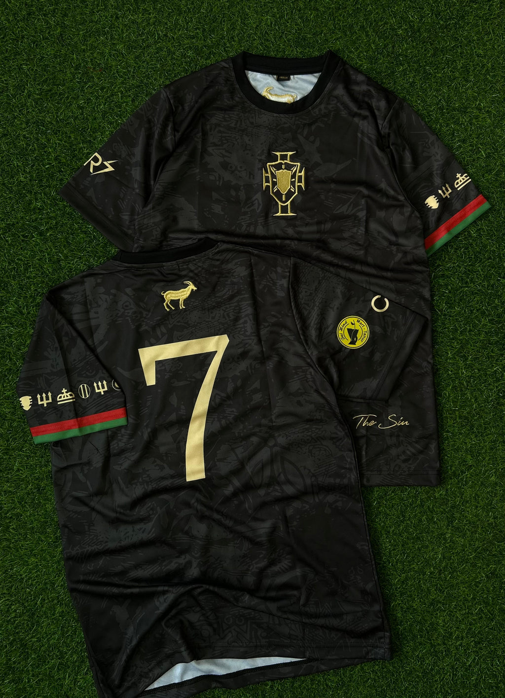 PORTUGAL GOAT SPECIAL EDITION JERSEY, RONALDO TRIBUTE, HALF SLEEVE EMBROIDERY