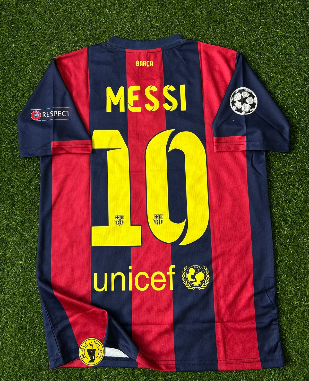 BARCELONA 2014 - 15 HOME JERSEY, HALF SLEEVE EMBROIDERY