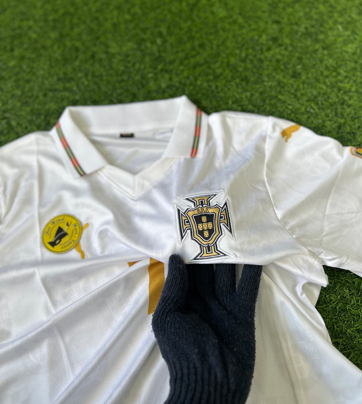 PORTUGAL 2026 SPECIAL EDITION WHITE  JERSEY, HALF SLEEVE POLO EMBROIDERY