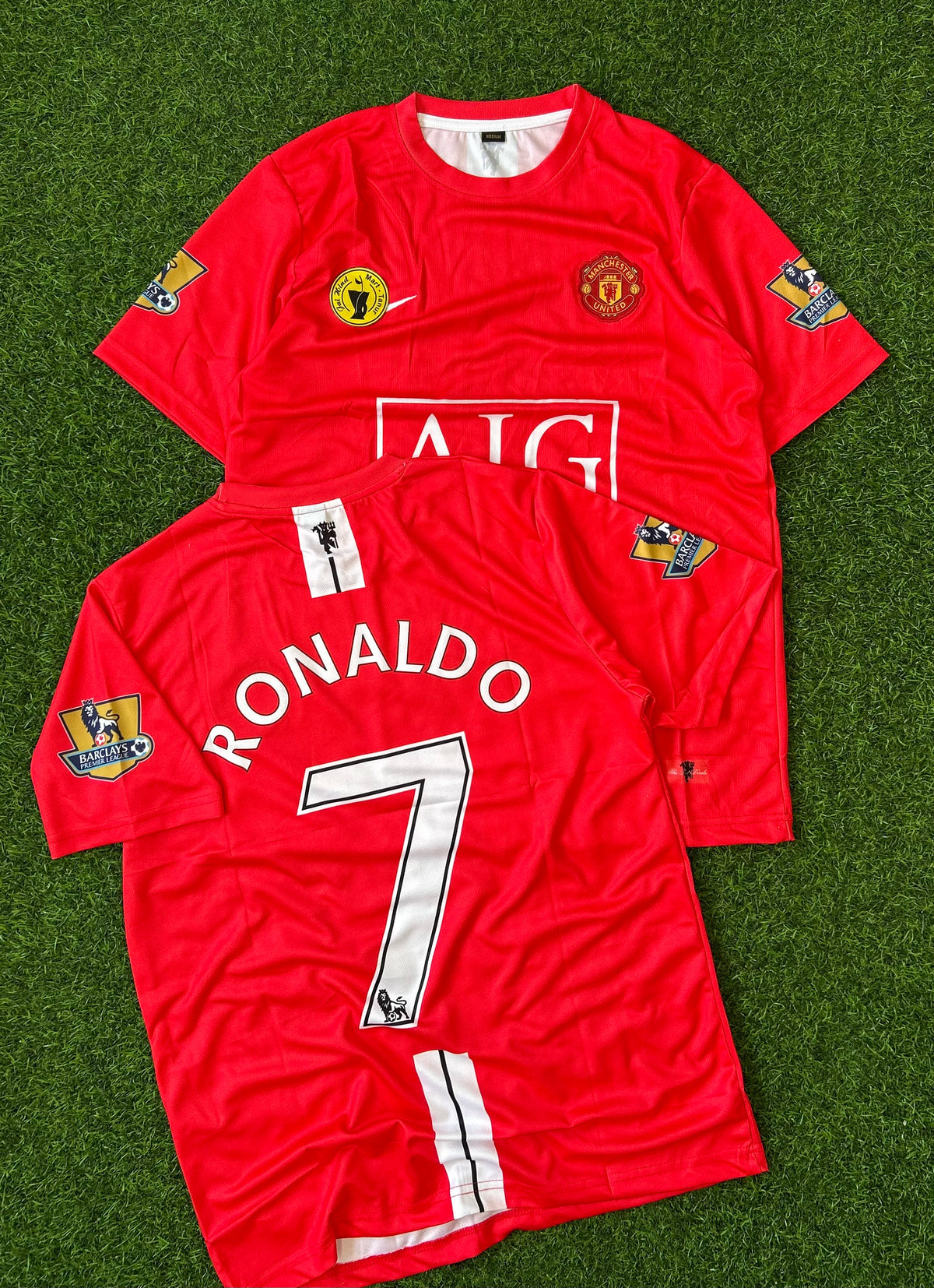 MAN UNITED 2007-08 HOME JERSEY, HALF SLEEVE EMBROIDERY