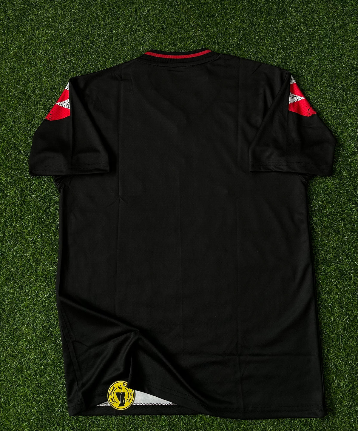 MAN UNITED STADIUM JERSEY BLACK, HALF SLEEVE EMBROIDERY
