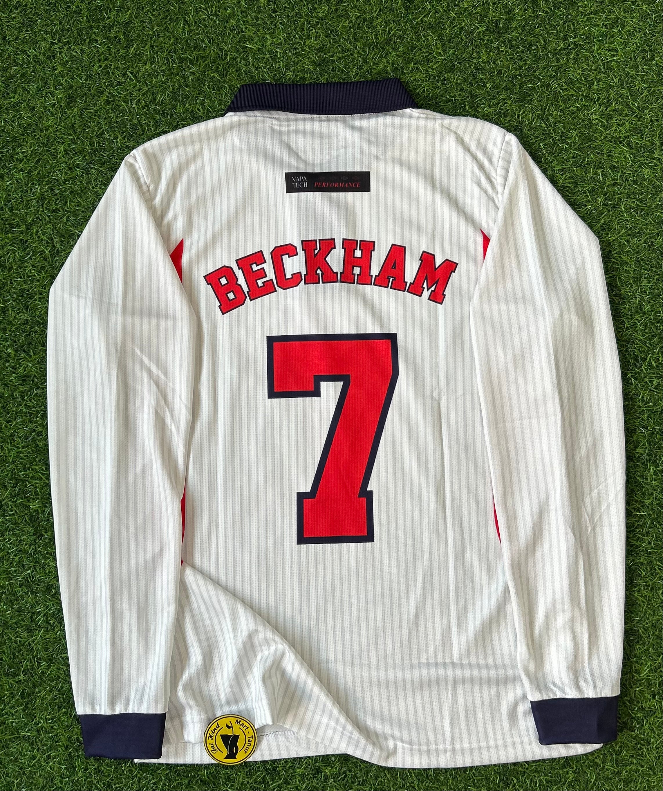 ENGLAND 1998 HOME JERSEY, FULL SLEEVE POLO EMBROIDERY