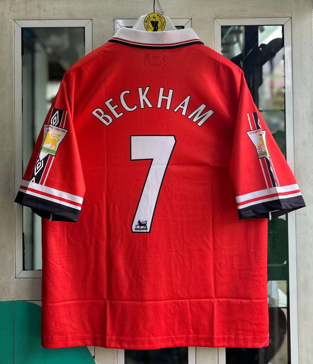 MAN UNITED 1998-99 HOME KIT, FIVE SLEEVE POLO  SUBLIMATION