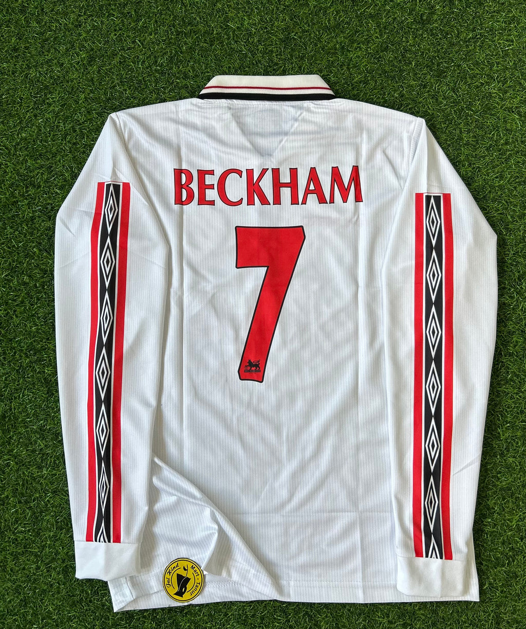 MAN UNITED 1998-99 WHITE JERSEY, FULL SLEEVE POLO EMBROIDERY