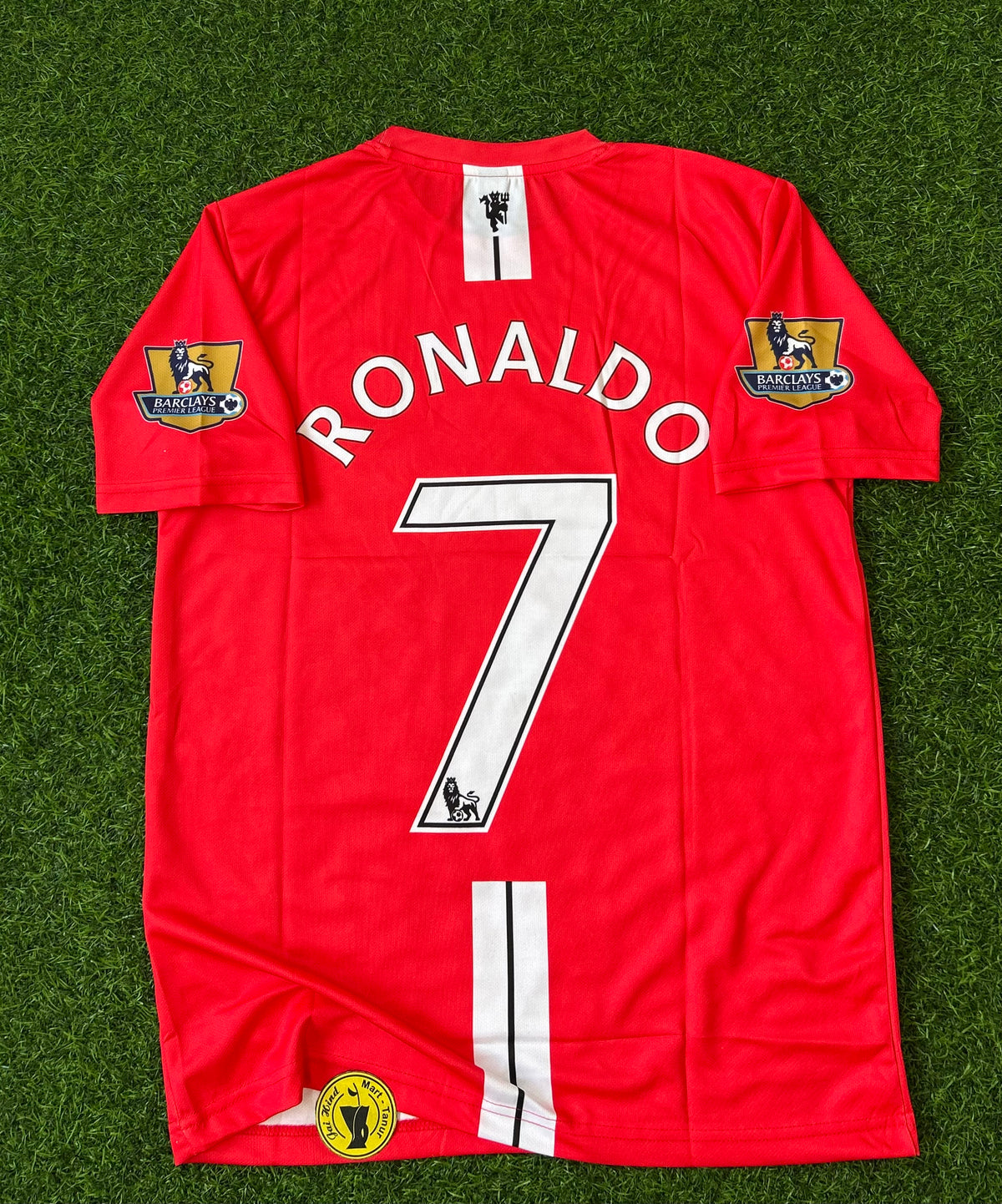 MAN UNITED 2007-08 HOME JERSEY, HALF SLEEVE EMBROIDERY