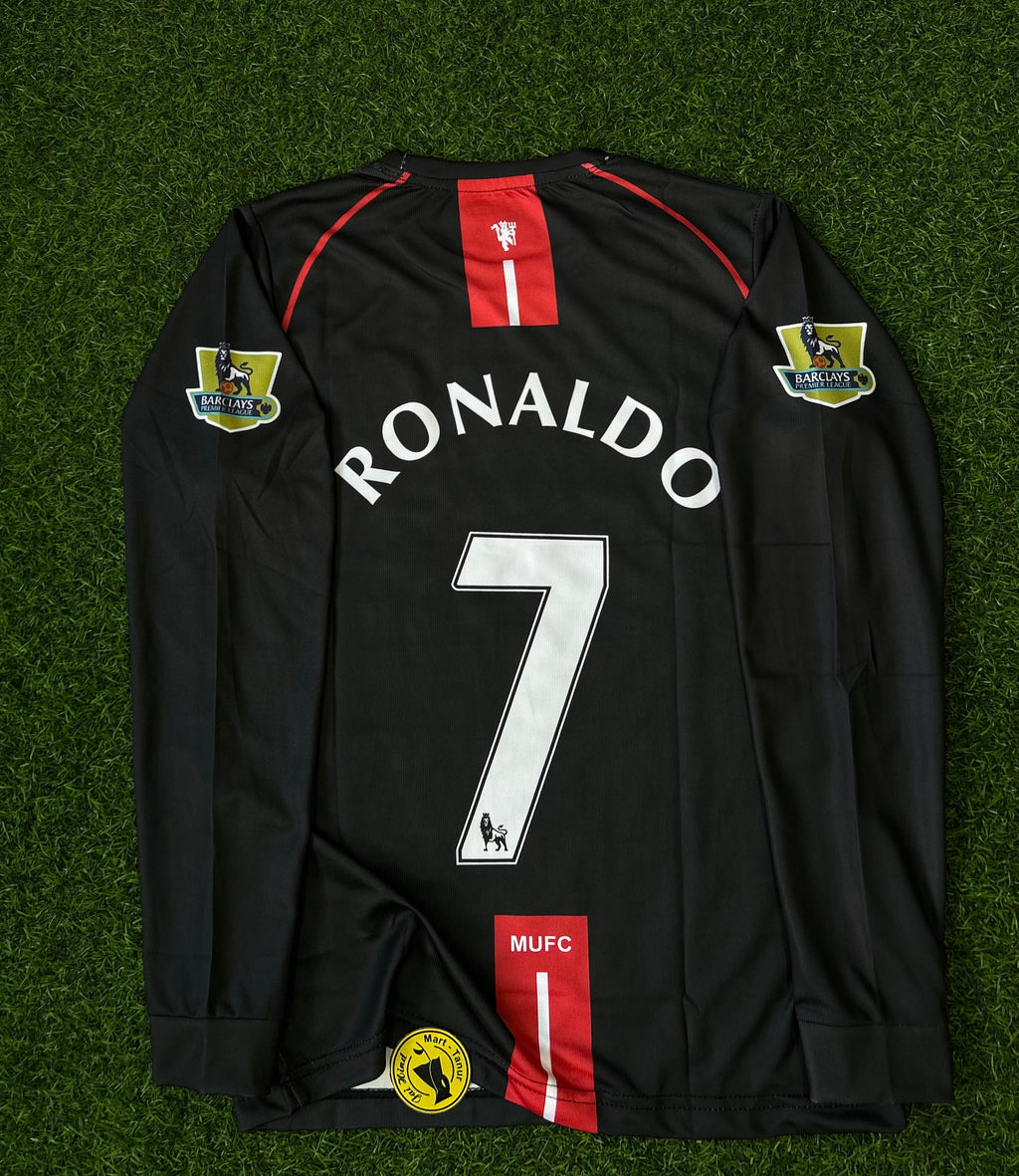MAN UNITED 2007-08 AWAY JERSEY, FULL SLEEVE EMBROIDERY