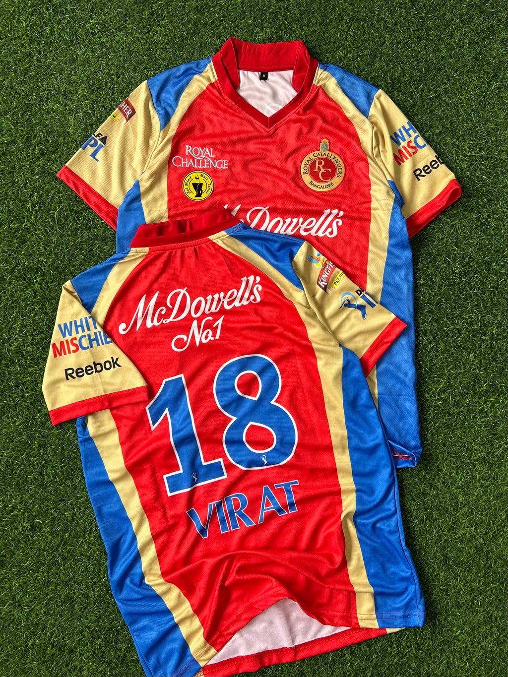 RCB 2012 IPL HOME KIT, HALF SLEEVE EMBROIDERY  (OG NECK)