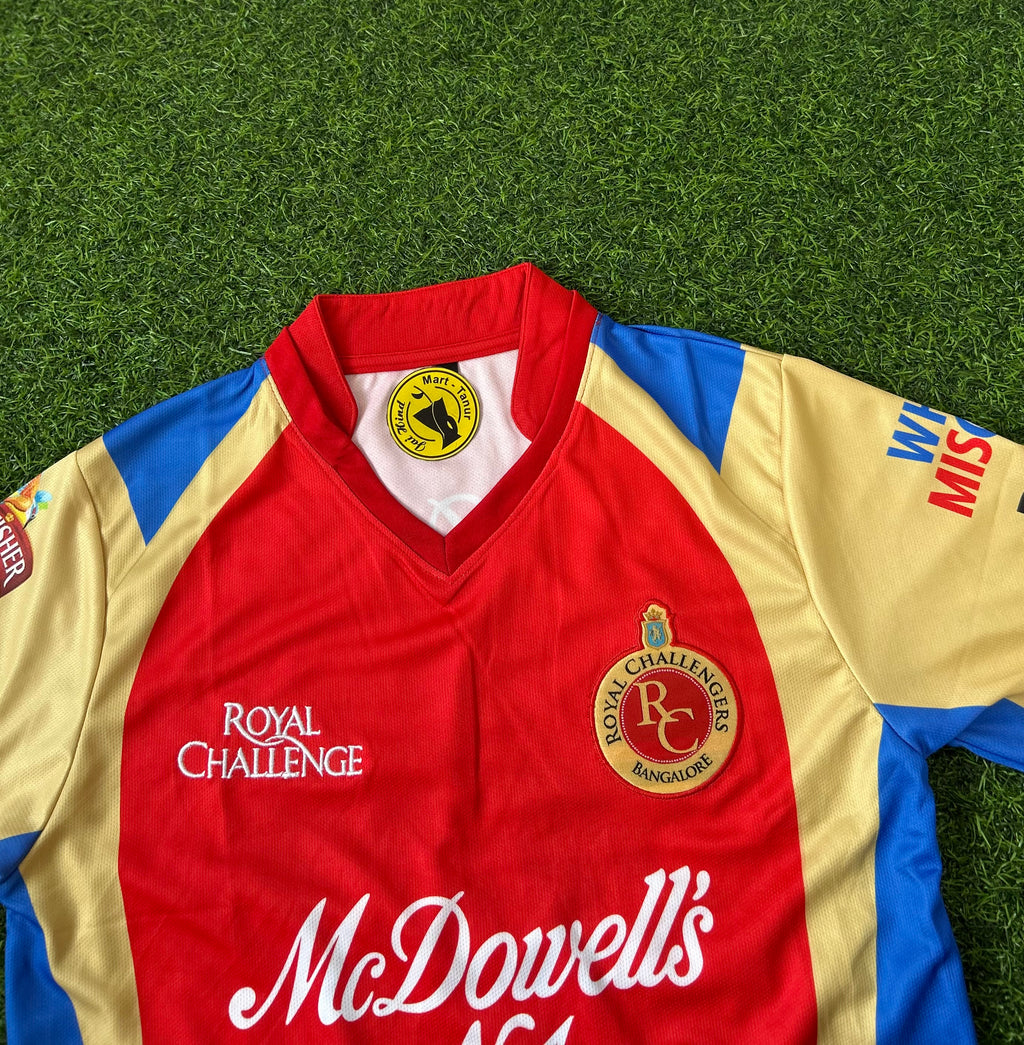 RCB 2012 IPL HOME KIT, HALFSLEEVE  EMBROIDERY (OG NECK)