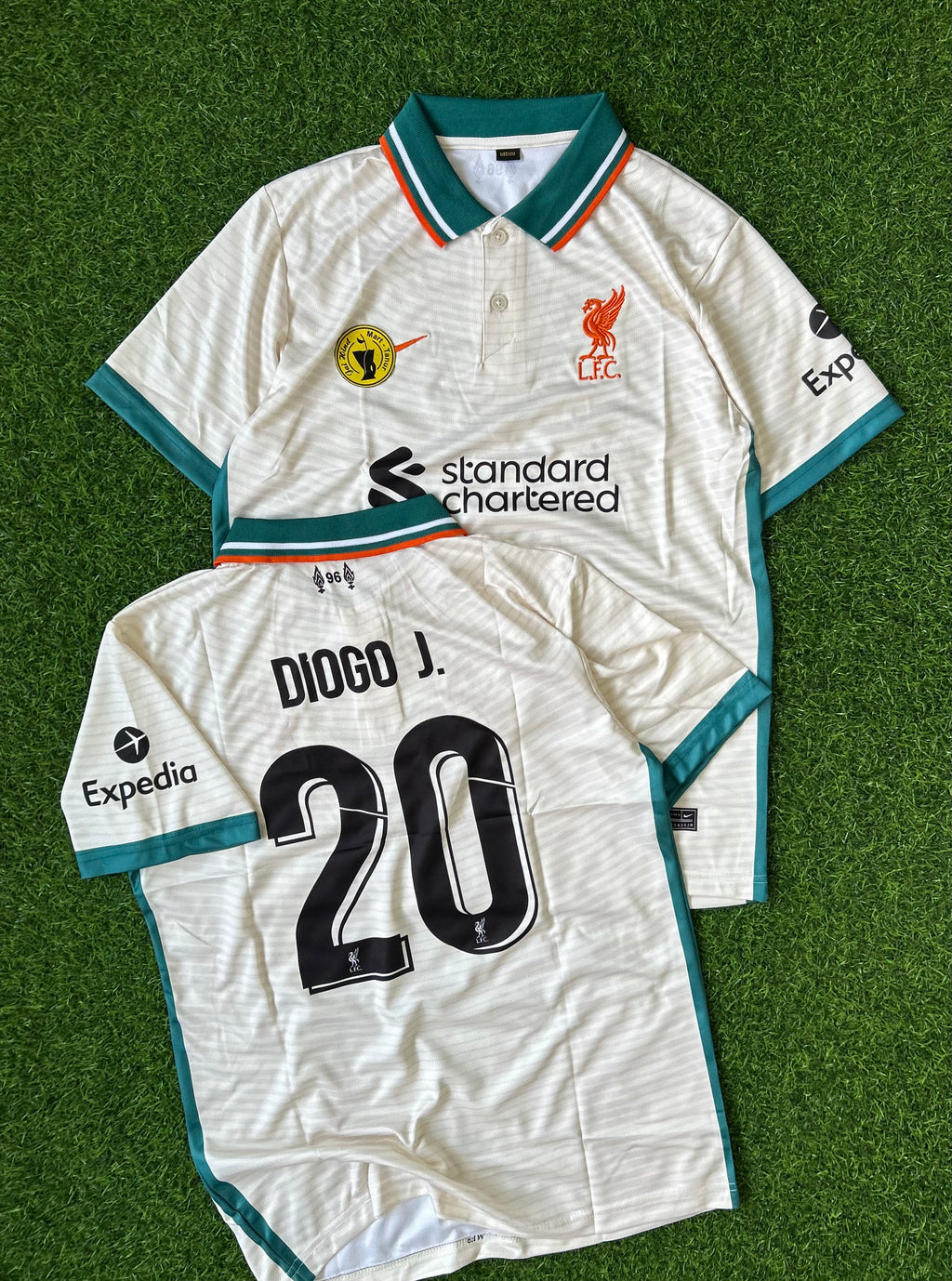 LIVERPOOL 2021-22 AWAY JERSEY, HALF SLEEVE POLO EMBROIDERY