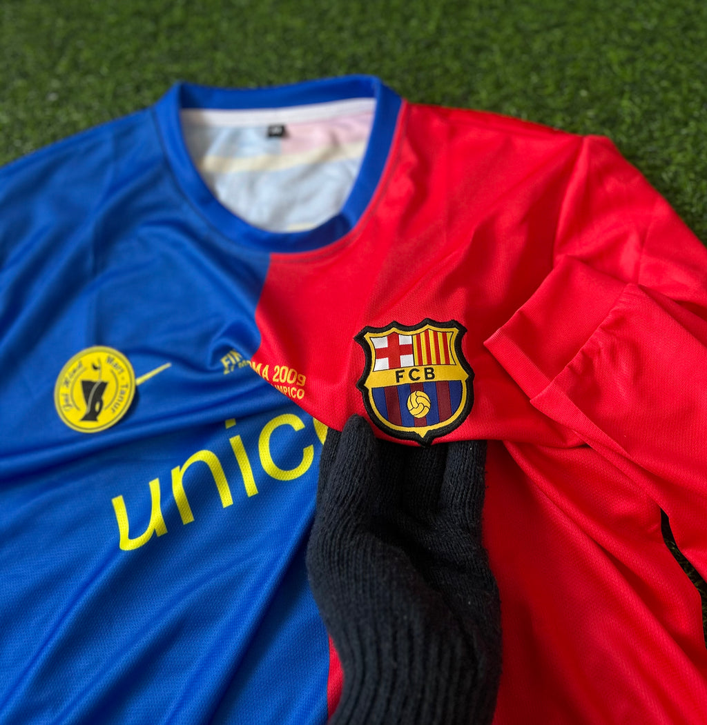 BARCELONA 2008-09 HOME KIT, FULL SLEEVE EMBROIDERY