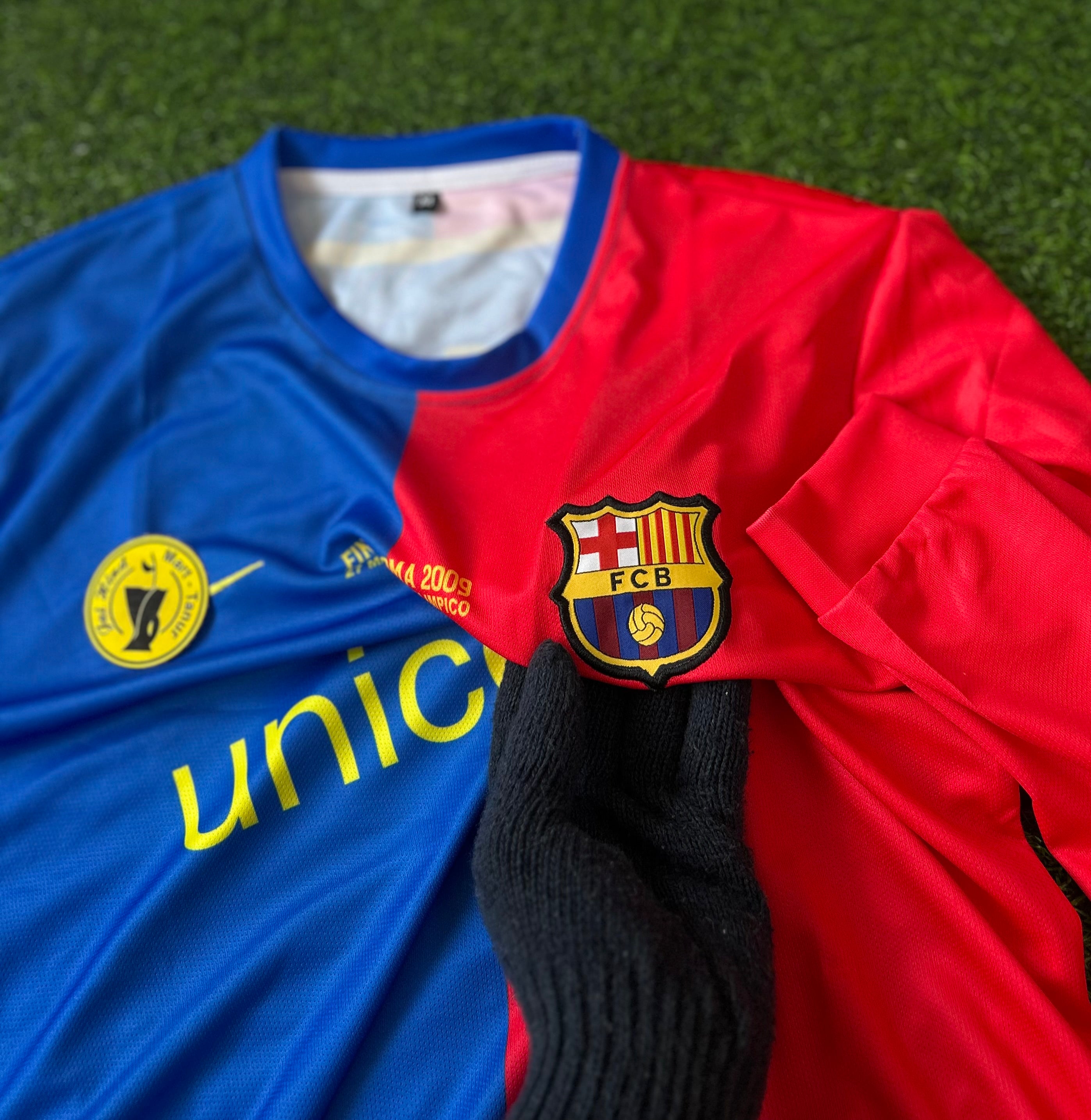 BARCELONA 2008-09 HOME KIT, FULL SLEEVE EMBROIDERY