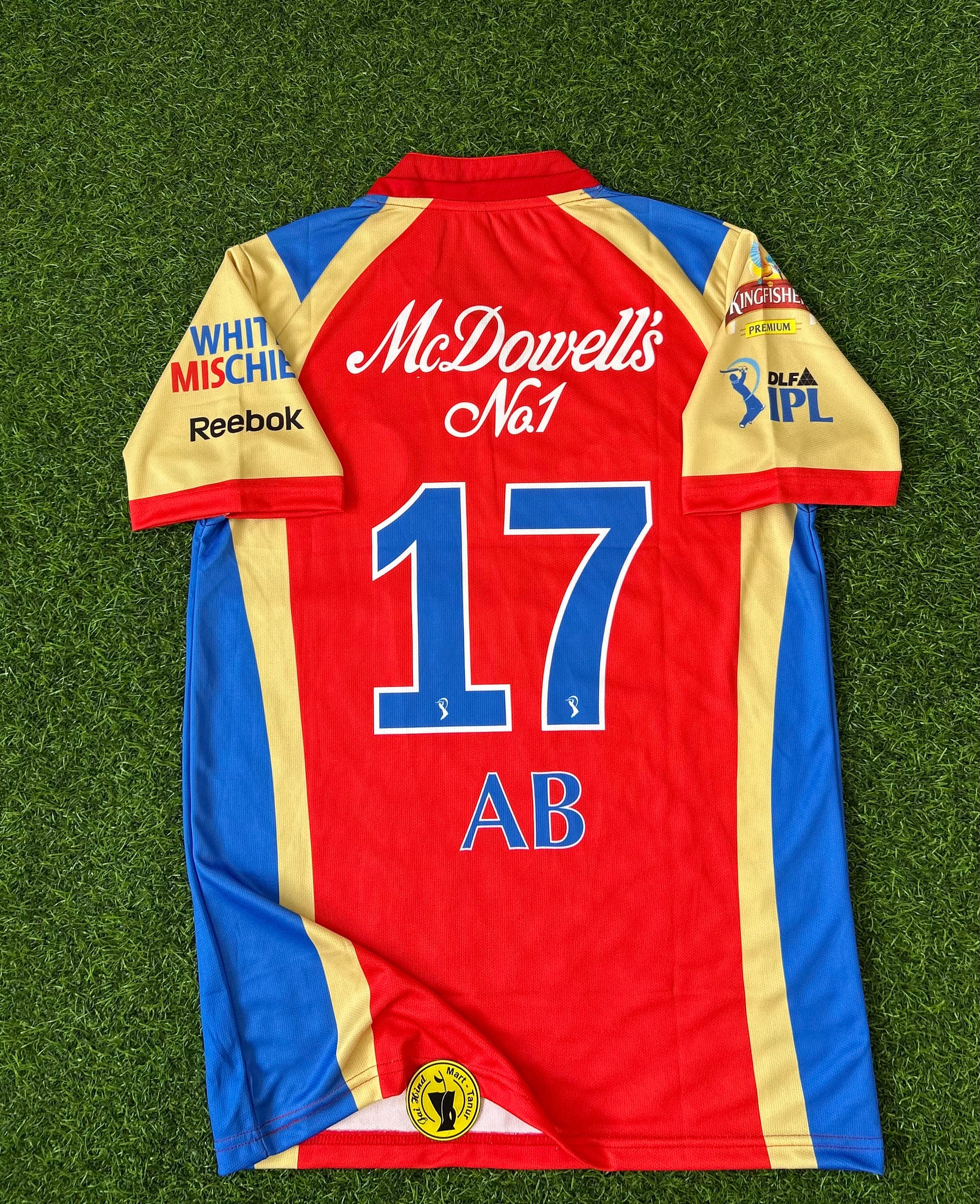 RCB 2012 IPL HOME KIT, HALFSLEEVE  EMBROIDERY (OG NECK)