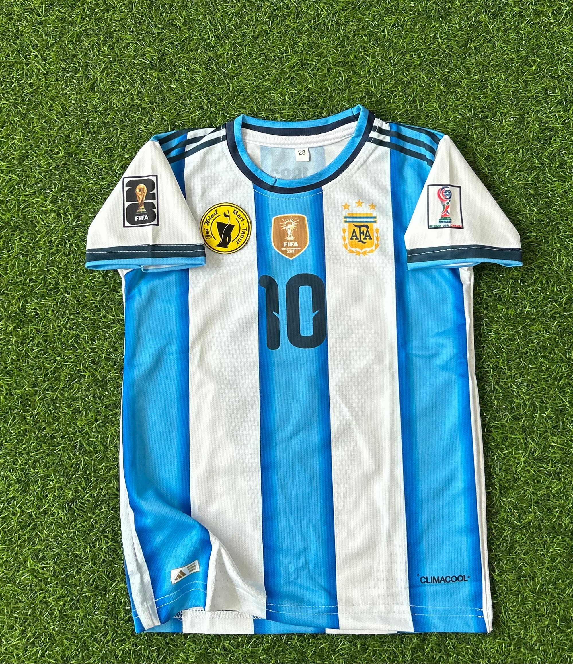 ARGENTINA 2026 WORLD CUP HOME KIT, HALF SLEEVE SUBLIMATION, JERSEY & SHORTS (KID SIZE)