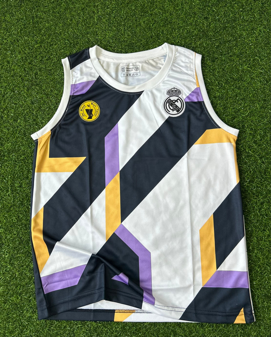 REAL MADRID 2023-24 TRAINING JERSEY, SLEEVELESS EMBROIDERY