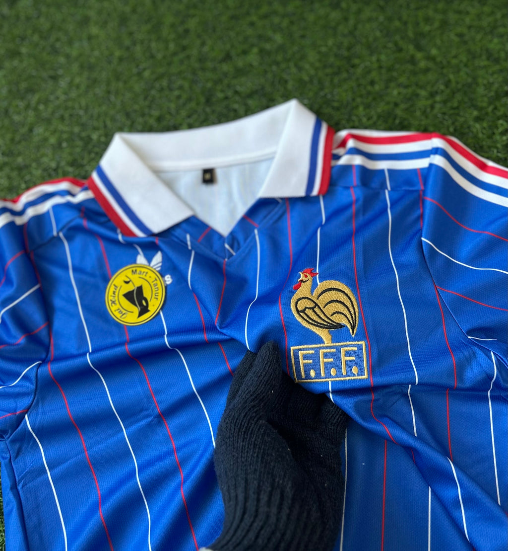 FRANCE 1982 HOME KIT, HALF SLEEVE POLO EMBROIDERY