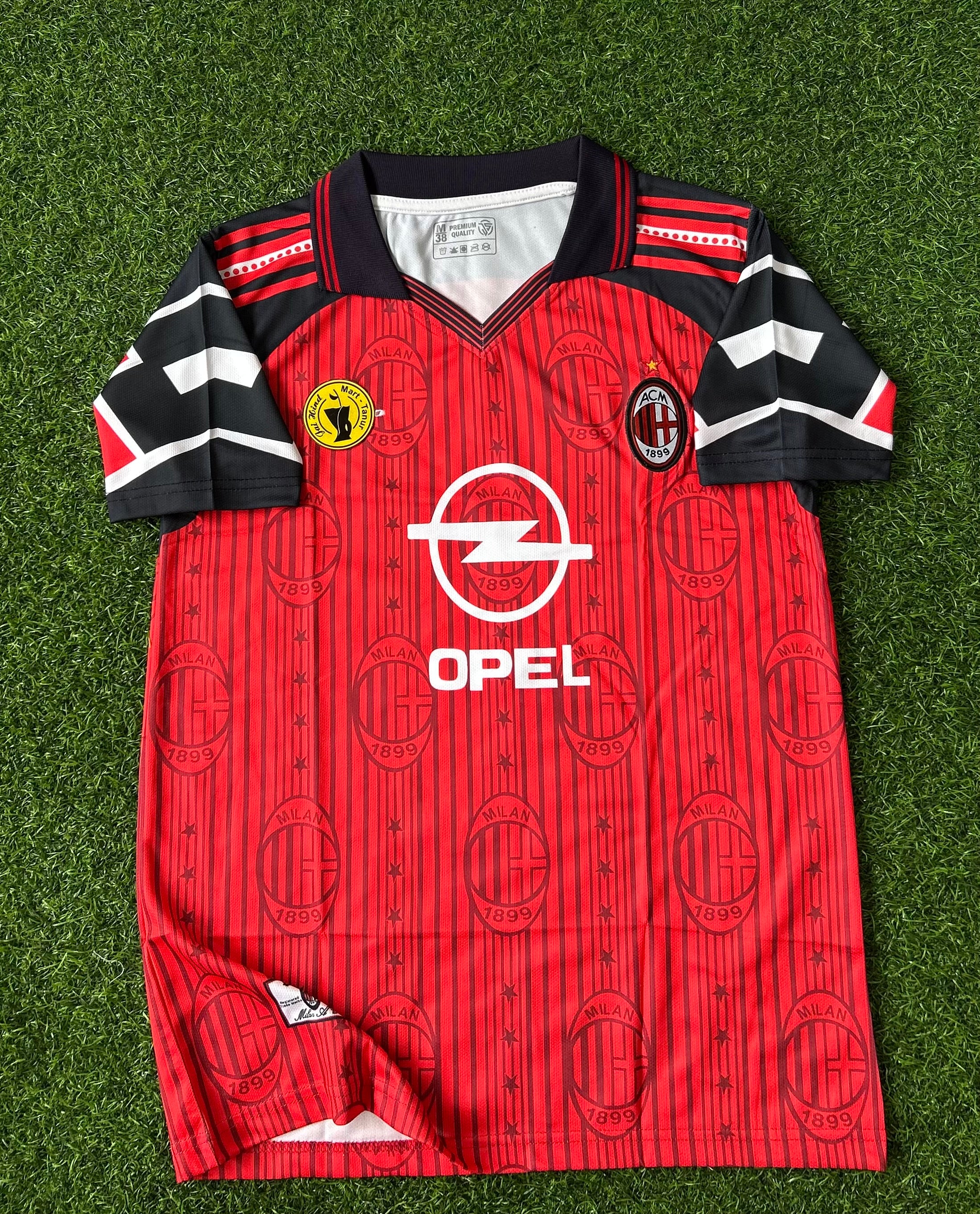 AC MILAN 1997-98 FOURTH KIT, HALF SLEEVE POLO EMBROIDERY