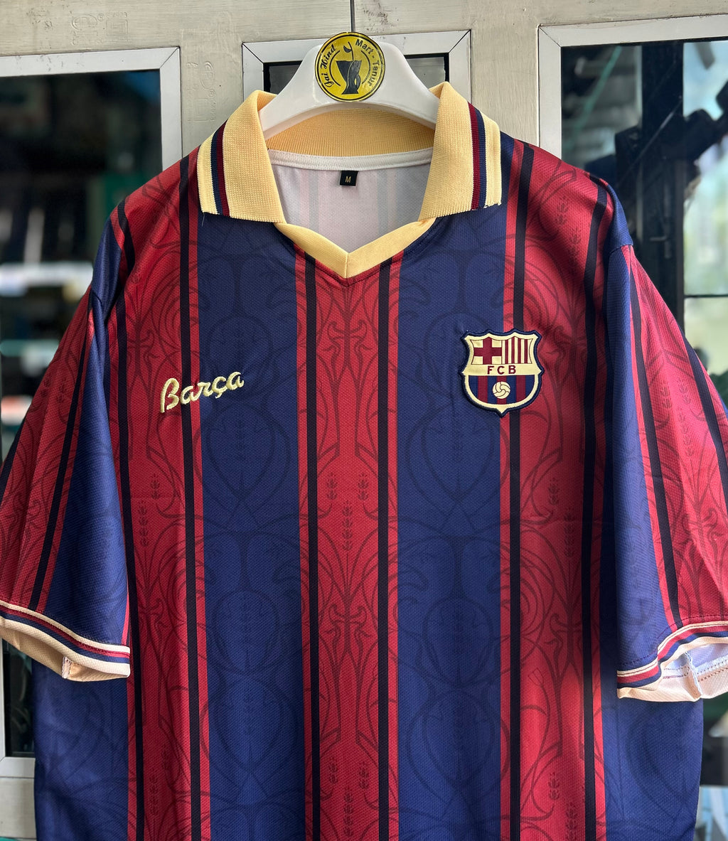 BARCELONA 125TH ANNIVERSARY SPECIAL EDITION RETRO JERSEY,FIVE SLEEVE POLO EMBROIDERY