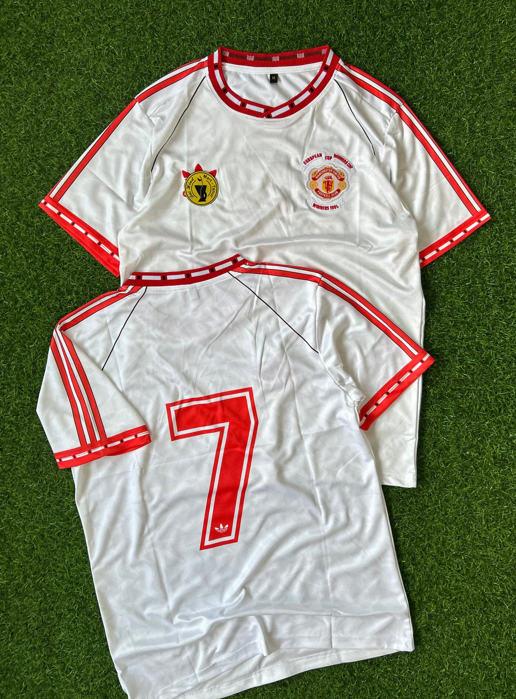 MAN UNITED 1990-91 E CUP WINNER JERSEY, HALF SLEEVE  EMBROIDERY