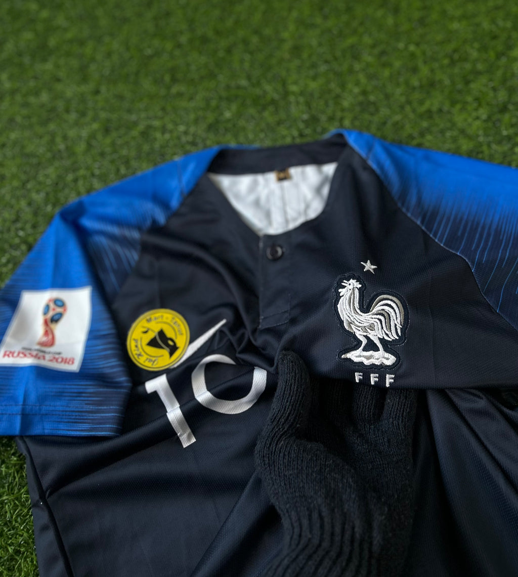 FRANCE 2018 HOME JERSEY, CHINESE/POLO COLLAR, HALF SLEEVE EMBROIDERY