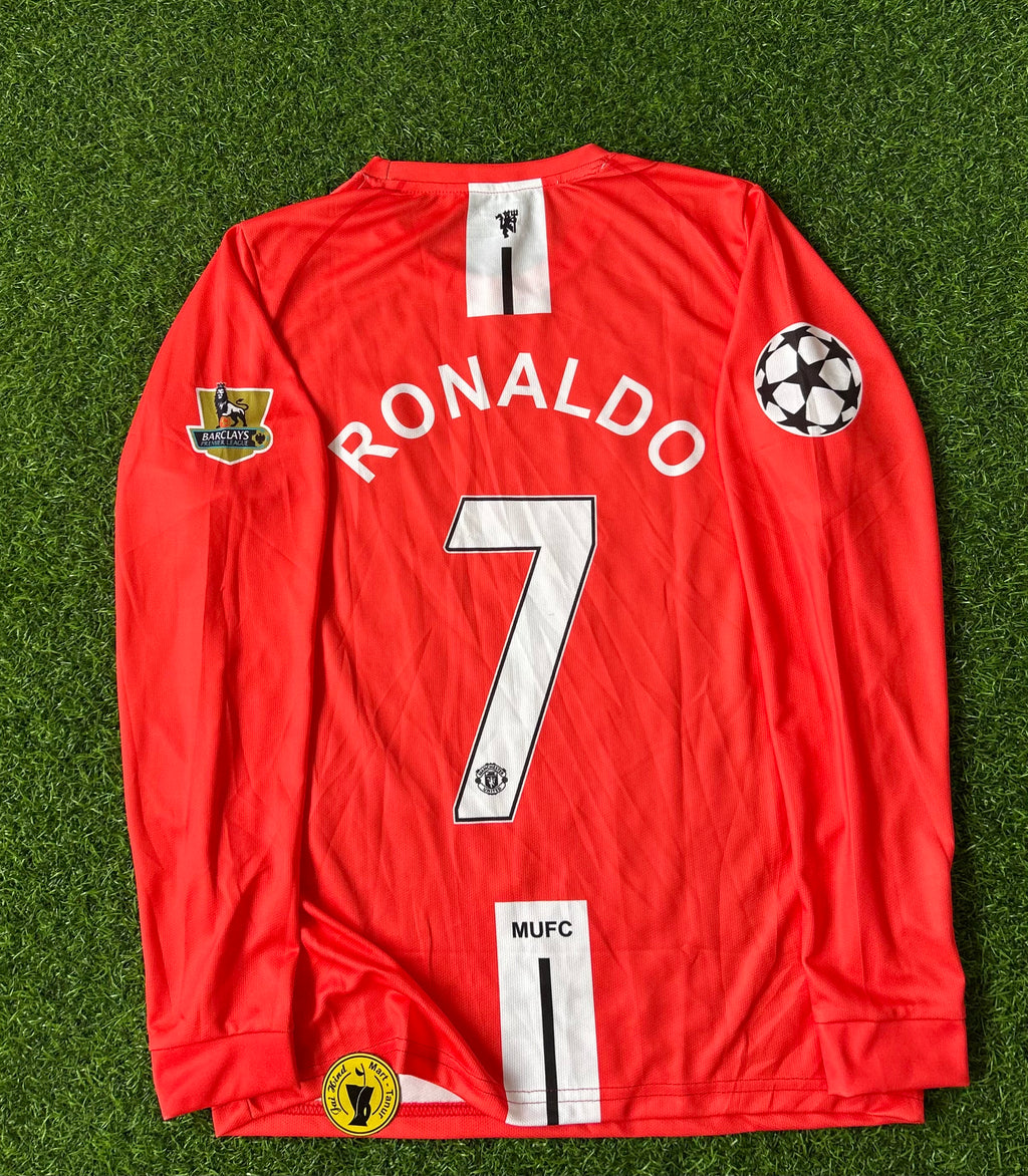 MAN UNITED 2007-08 HOME KIT, FULL SLEEVE EMBROIDERY
