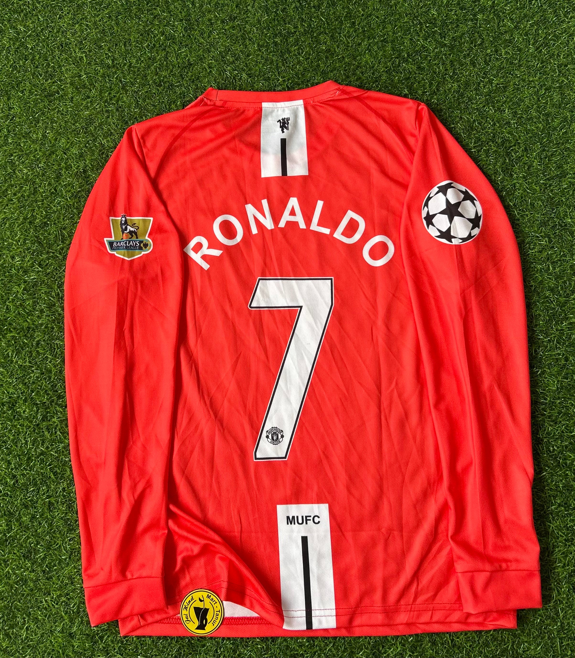 MAN UNITED 2007-08 HOME KIT, FULL SLEEVE EMBROIDERY