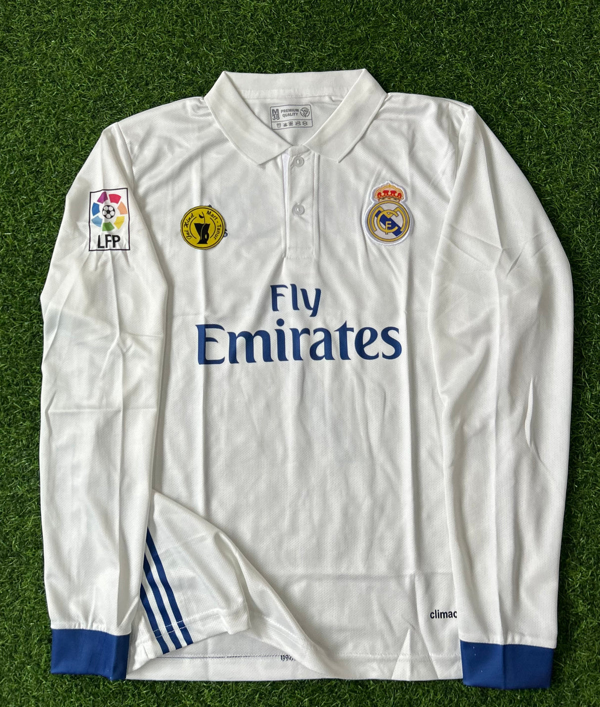 REAL MADRID 2016-17 HOME JERSEY, FULL SLEEVE POLO EMBROIDERY
