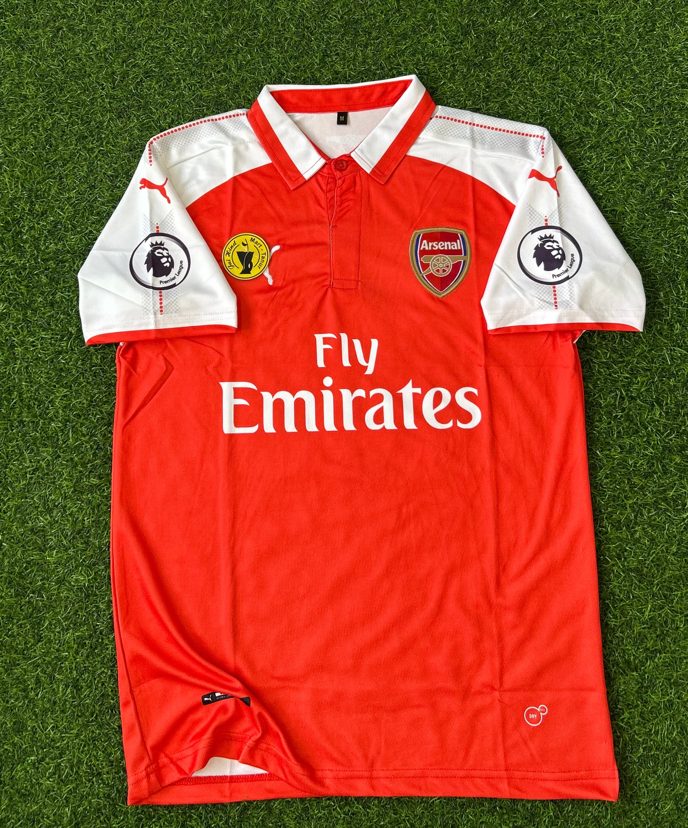 ARSENAL 2017-18 HOME JERSEY, HALF SLEEVE POLO  EMBROIDERY
