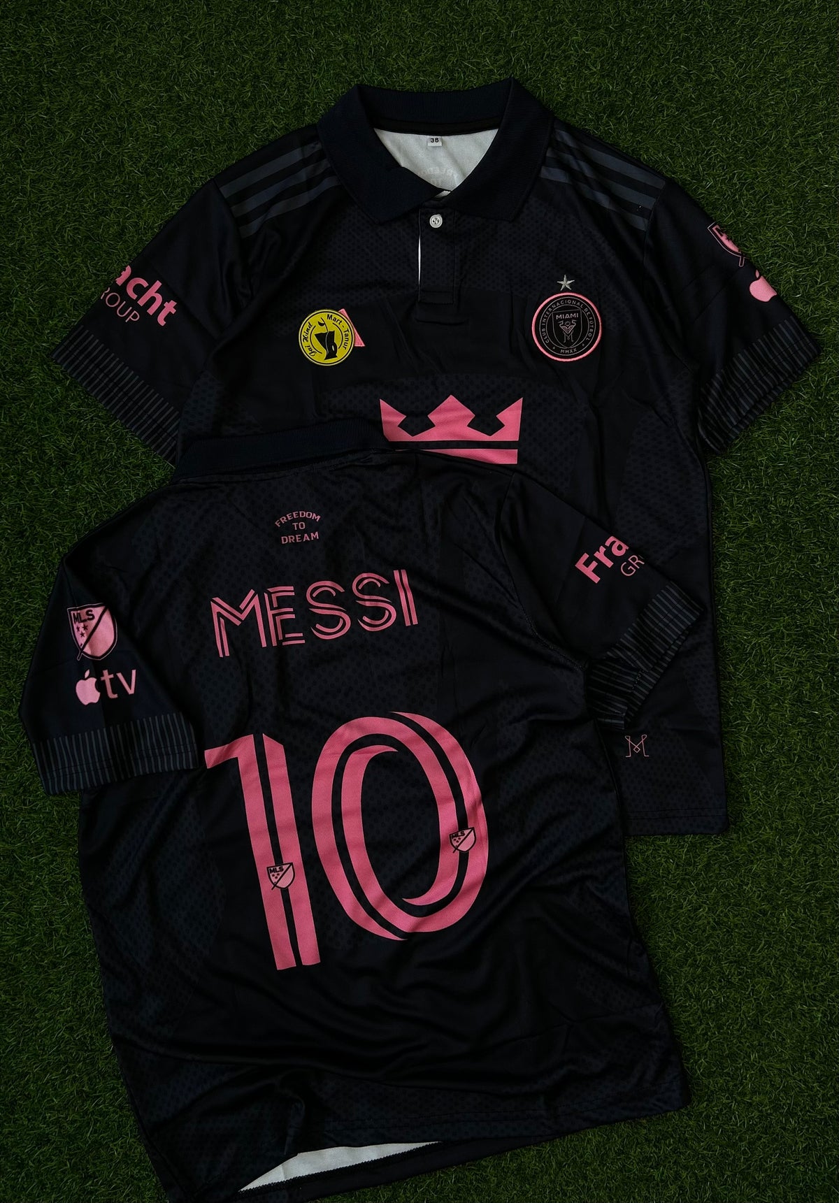 INTER MIAMI 2026-27 SEASON AWAY JERSEY, HALF SLEEVE POLO EMBROIDERY