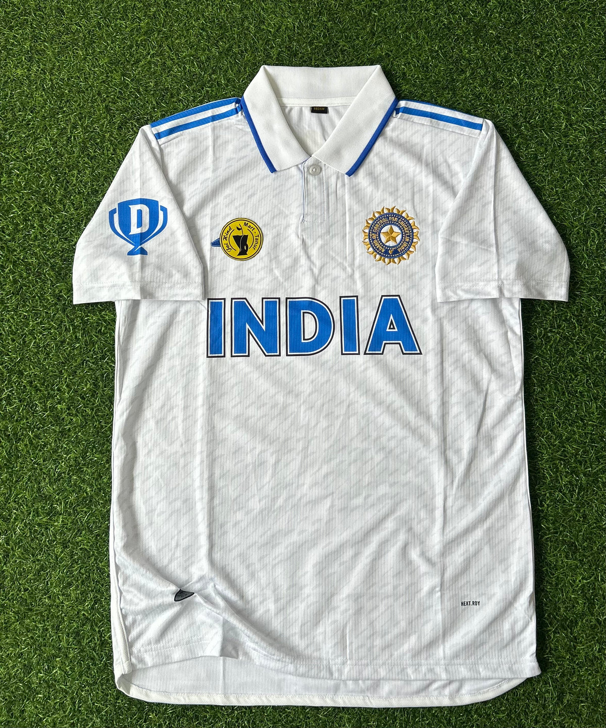 INDIA CRICKET TEST JERSEY, HALF SLEEVE  POLO  EMBROIDERY