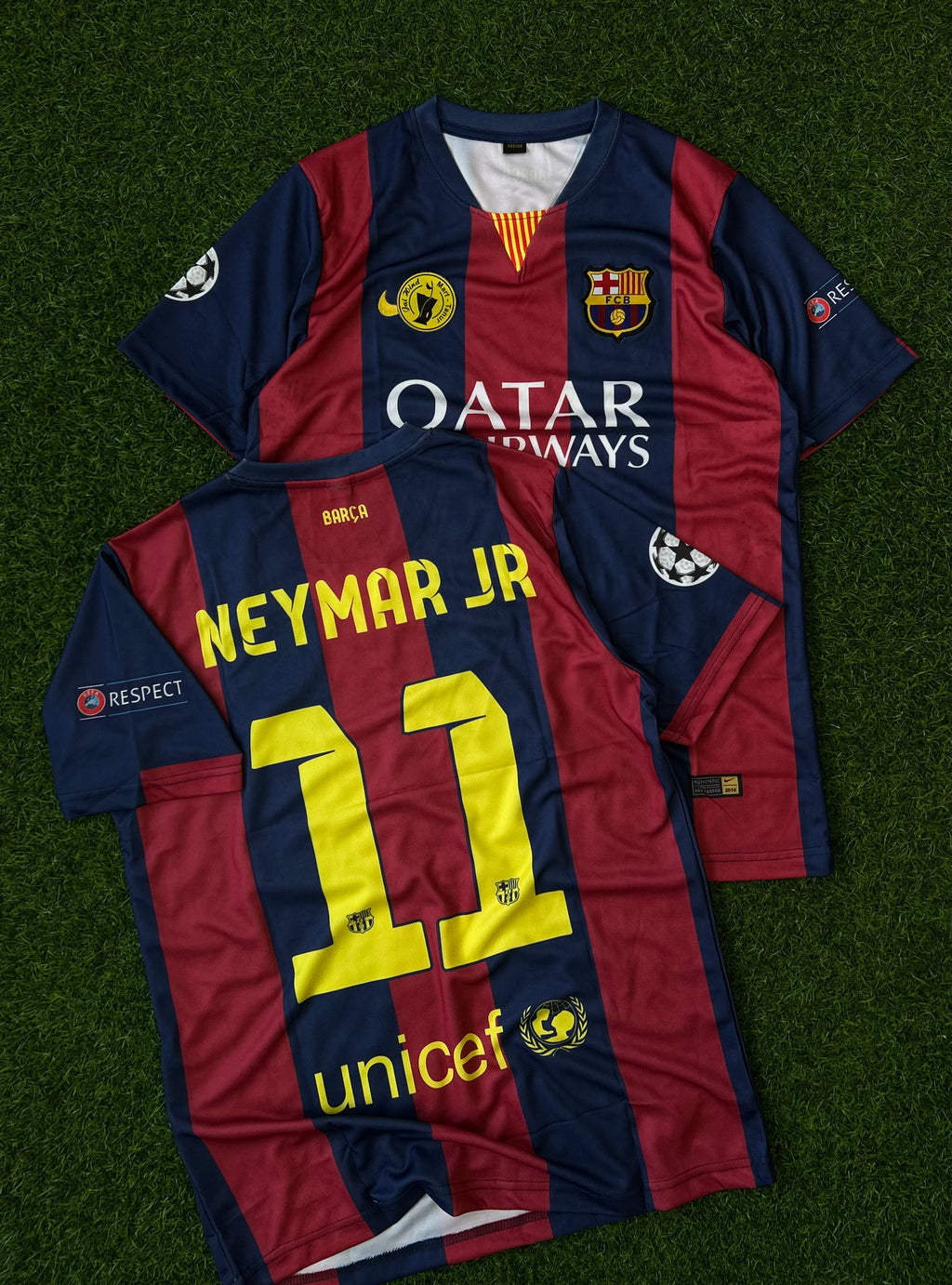 BARCELONA 2014-15 HOME JERSEY, HALF SLEEVE EMBROIDERY