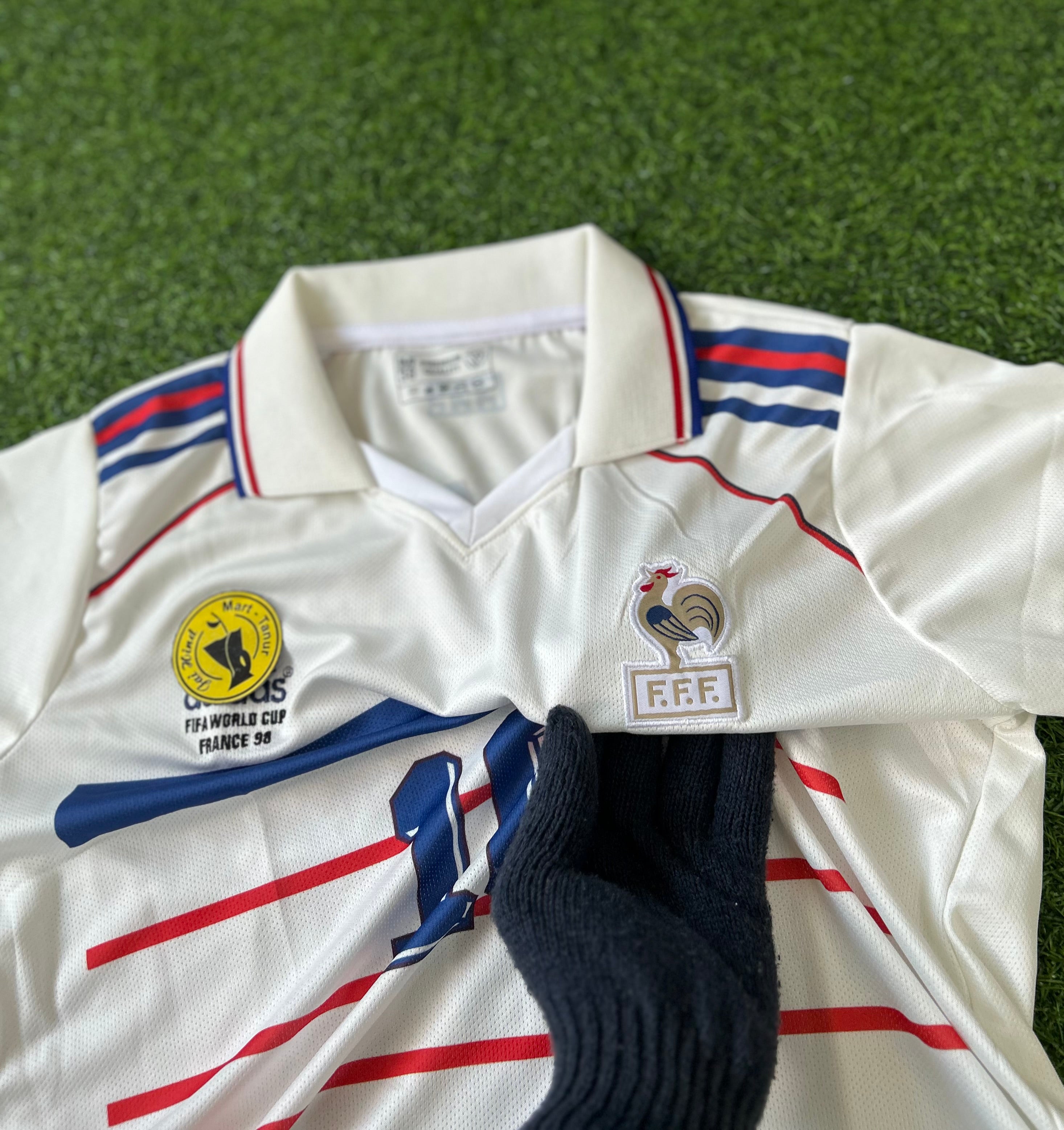 FRANCE 1998 AWAY JERSEY, HALF SLEEVE POLO EMBROIDERY – JAIHIND SPORTS