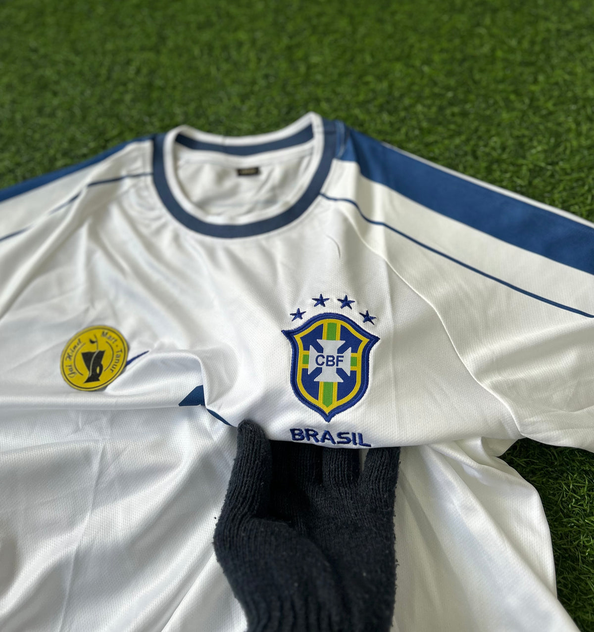 BRAZIL 1998 WHITE JERSEY, HALF SLEEVE EMBROIDERY