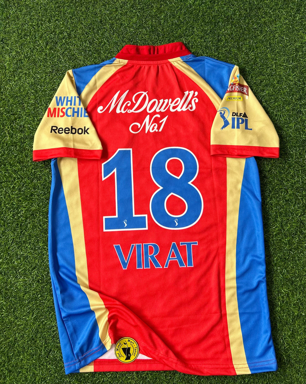 RCB 2012 IPL HOME KIT, HALF SLEEVE EMBROIDERY  (OG NECK)