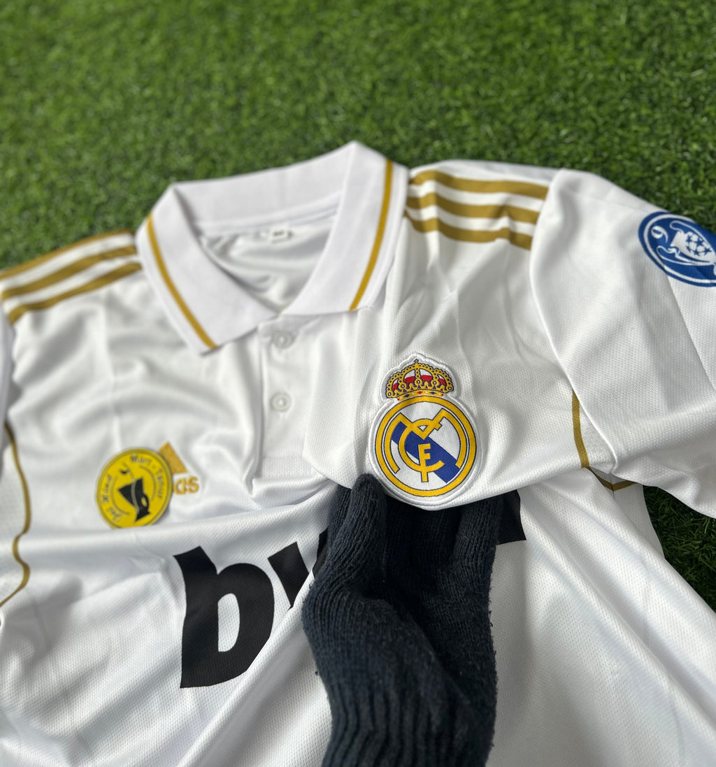 REAL MADRID 2011-12 HOME JERSEY, HALF SLEEVE  POLO  EMBROIDERY