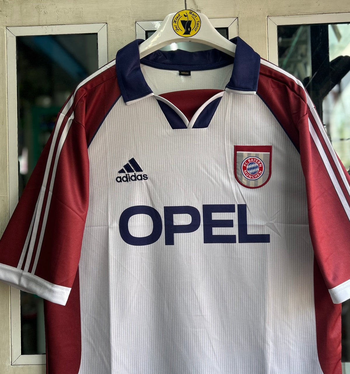 BAYERN MUNICH 1998-99 AWAY JERSEY, FIVE SLEEVE  POLO  EMBROIDERY