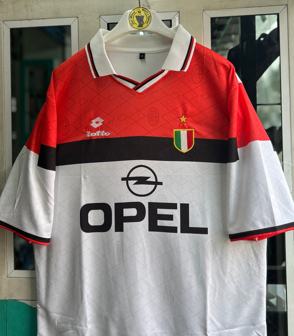AC MILAN 1994-95 AWAY JERSEY, FIVE SLEEVE POLO EMBROIDERY